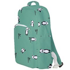 Pandas Pattern Double Compartment Backpack by artworkshop