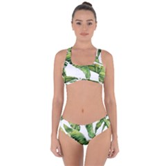 Sheets Tropical Plant Palm Summer Exotic Criss Cross Bikini Set by artworkshop