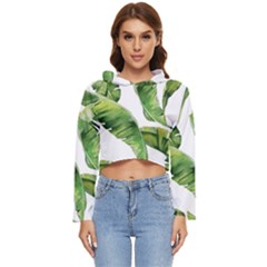 Sheets Tropical Plant Palm Summer Exotic Women s Lightweight Cropped Hoodie by artworkshop