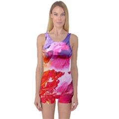 Colorful Painting One Piece Boyleg Swimsuit by artworkshop