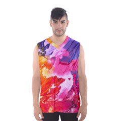 Colorful Painting Men s Basketball Tank Top by artworkshop