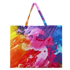 Colorful Painting Zipper Large Tote Bag by artworkshop