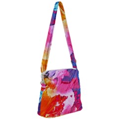 Colorful Painting Zipper Messenger Bag by artworkshop