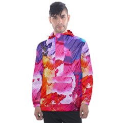 Colorful Painting Men s Front Pocket Pullover Windbreaker