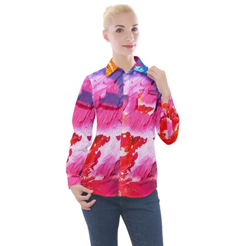 Colorful Painting Women s Long Sleeve Pocket Shirt by artworkshop