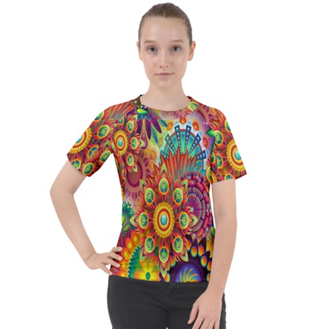 Mandalas Colorful Abstract Ornamental Women s Sport Raglan Tee by artworkshop