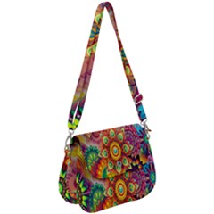 Mandalas Colorful Abstract Ornamental Saddle Handbag by artworkshop