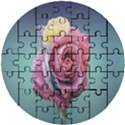 Rose Flower Love Romance Beautiful Wooden Puzzle Round View1