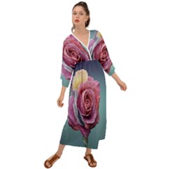 Rose Flower Love Romance Beautiful Grecian Style  Maxi Dress by artworkshop