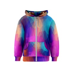 Triangles Polygon Color Kids  Zipper Hoodie