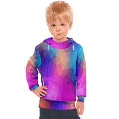 Triangles Polygon Color Kids  Hooded Pullover by artworkshop