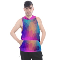 Triangles Polygon Color Men s Sleeveless Hoodie by artworkshop