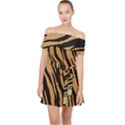 Tiger Animal Print A Completely Seamless Tile Able Background Design Pattern Off Shoulder Chiffon Dress View1