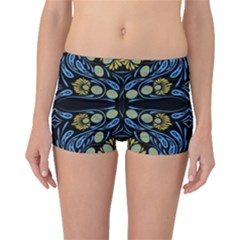 Folk Flowers Print Floral Pattern Ethnic Art Boyleg Bikini Bottoms by Eskimos