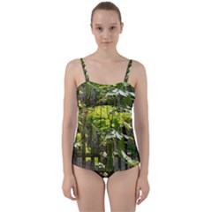 Bitter Melon Twist Front Tankini Set by artworkshop