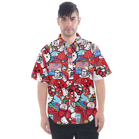 Hello-kitty Men s Short Sleeve Shirt by nate14shop