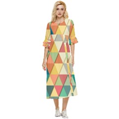 Geometric Double Cuff Midi Dress