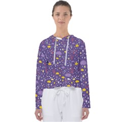 Pattern-cute-clouds-stars Women s Slouchy Sweat