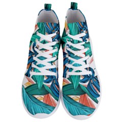 Leaves Tropical Exotic Men s Lightweight High Top Sneakers by artworkshop