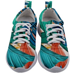 Leaves Tropical Exotic Kids Athletic Shoes by artworkshop