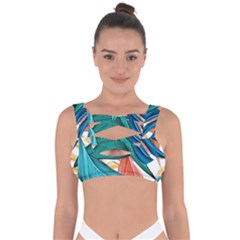 Leaves Tropical Exotic Bandaged Up Bikini Top by artworkshop