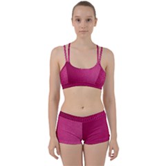 Pink Leather Leather Texture Skin Texture Perfect Fit Gym Set by artworkshop