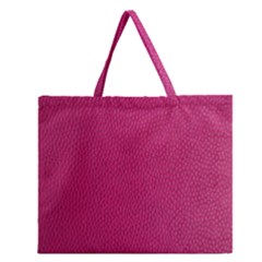 Pink Leather Leather Texture Skin Texture Zipper Large Tote Bag by artworkshop