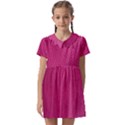 Pink Leather Leather Texture Skin Texture Kids  Asymmetric Collar Dress View1