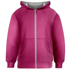 Pink Leather Leather Texture Skin Texture Kids  Zipper Hoodie Without Drawstring