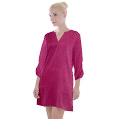 Pink Leather Leather Texture Skin Texture Open Neck Shift Dress by artworkshop