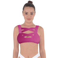 Pink Leather Leather Texture Skin Texture Bandaged Up Bikini Top by artworkshop