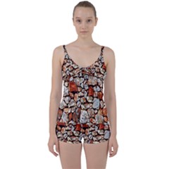 Stone Wall Wall Texture Drywall Stones Rocks Tie Front Two Piece Tankini by artworkshop