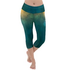 Background Green Lightweight Velour Capri Yoga Leggings