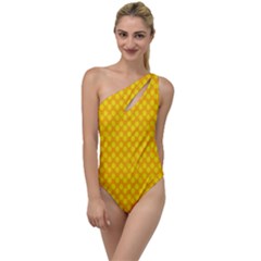 Polkadot Gold To One Side Swimsuit by nate14shop