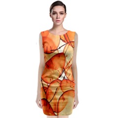 Orange Classic Sleeveless Midi Dress by nate14shop