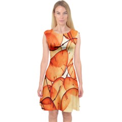 Orange Capsleeve Midi Dress by nate14shop