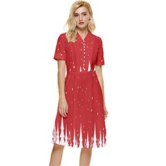 Merry Cristmas,royalty Button Top Knee Length Dress by nate14shop