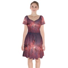 Milky-way-galaksi Short Sleeve Bardot Dress