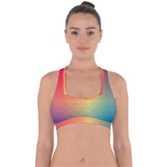 Colorful Rainbow Cross Back Hipster Bikini Top  by artworkshop