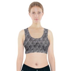 Grid Wire Mesh Stainless Rods Metal Sports Bra With Pocket by artworkshop