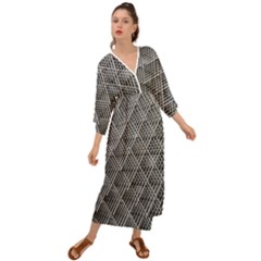 Grid Wire Mesh Stainless Rods Metal Grecian Style  Maxi Dress by artworkshop