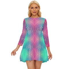 Infinity Circles Long Sleeve Babydoll Dress