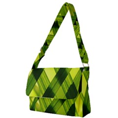 Leaves Grass Woven Full Print Messenger Bag (s) by artworkshop