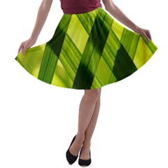 Leaves Grass Woven A-line Skater Skirt by artworkshop