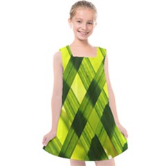 Leaves Grass Woven Kids  Cross Back Dress by artworkshop