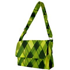 Leaves Grass Woven Full Print Messenger Bag (l) by artworkshop