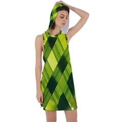 Leaves Grass Woven Racer Back Hoodie Dress by artworkshop