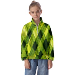 Leaves Grass Woven Kids  Half Zip Hoodie by artworkshop