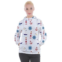 Lighthouse Sail Boat Seagull Women s Hooded Pullover by artworkshop