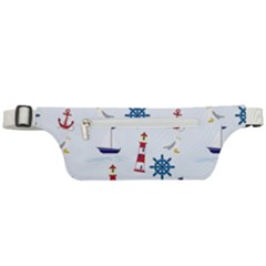 Lighthouse Sail Boat Seagull Active Waist Bag by artworkshop